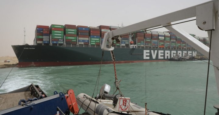 ‘Complex’ work to free massive ship stuck in Suez Canal enters 3rd day – National