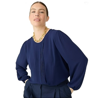 Thursday’s Workwear Report: Pleated Button-Back Top